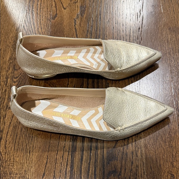 Nicholas Kirkwood Metallic Gold Flats — 5 1/2 - Picture 2 of 7